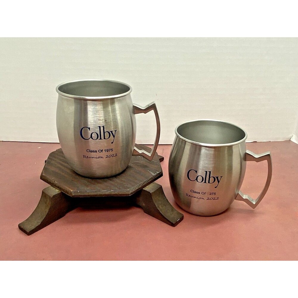 Set of Commemorative Metal Cups Mugs Colby College Class of 1975 Reunion 2022